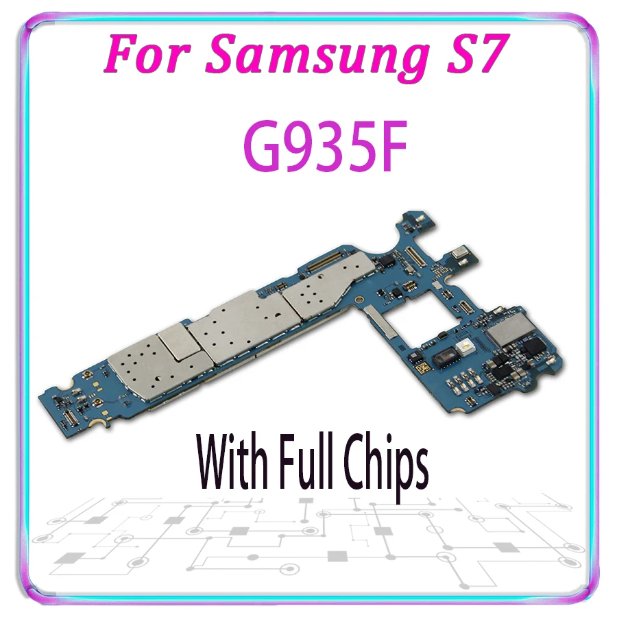 

Original unlocked for samsung Galaxy S7 edge G935F Motherboard Europe version MB With Full Chips tested good working
