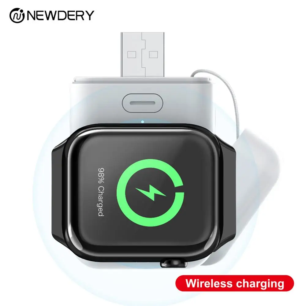 

1000mAh Mini wireless charger for Apple watch 1 2 3 4 5 series portable wireless charger for apple watch white