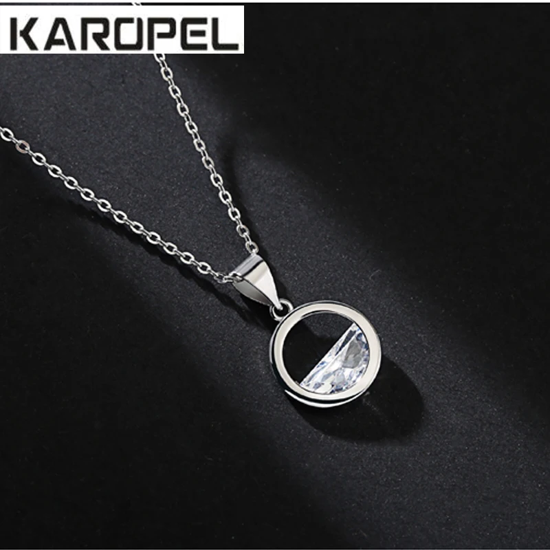 

Trendy Rose Gold Silver Color Semicircular Zircon Necklace for Women CZ Zircon Pendants Necklaces Wedding Jewelry