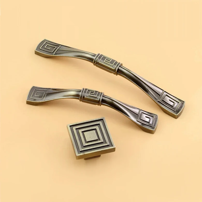 Vintage Kitchen Handle 1PCS Bronze Alloy Cabinet Drawer Wardrobe Closet Door Knob Pull Double Hole 96/128mm|Ручки шкафа| |
