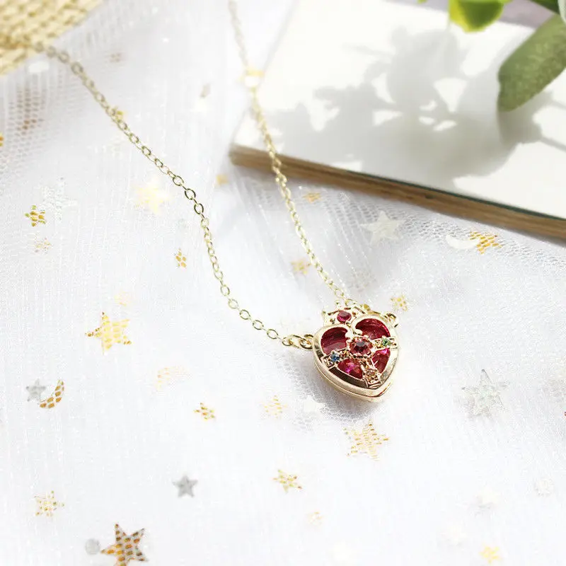 

Hot Sale Sailor Moon Ami Regresa Metal Anime Pendant Necklace Cosplay Crown Heart Shaped Girls Jewelry Accessories