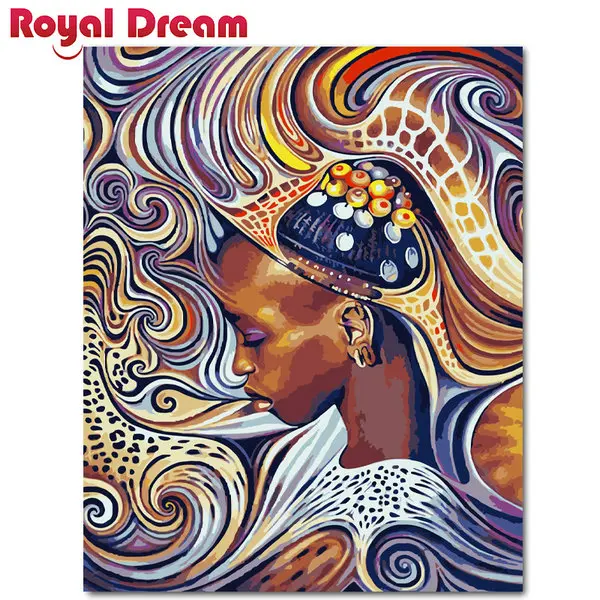 

African woman DIY Painting By Numbers Handpainted Canvas Painting Home Wall Art Picture For Living Room Unique Gift
