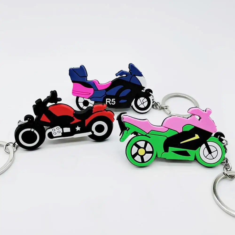 

New motorcycle model Key Chains PVC soft glue pendant car key ring phone shell pendant fashion accessories