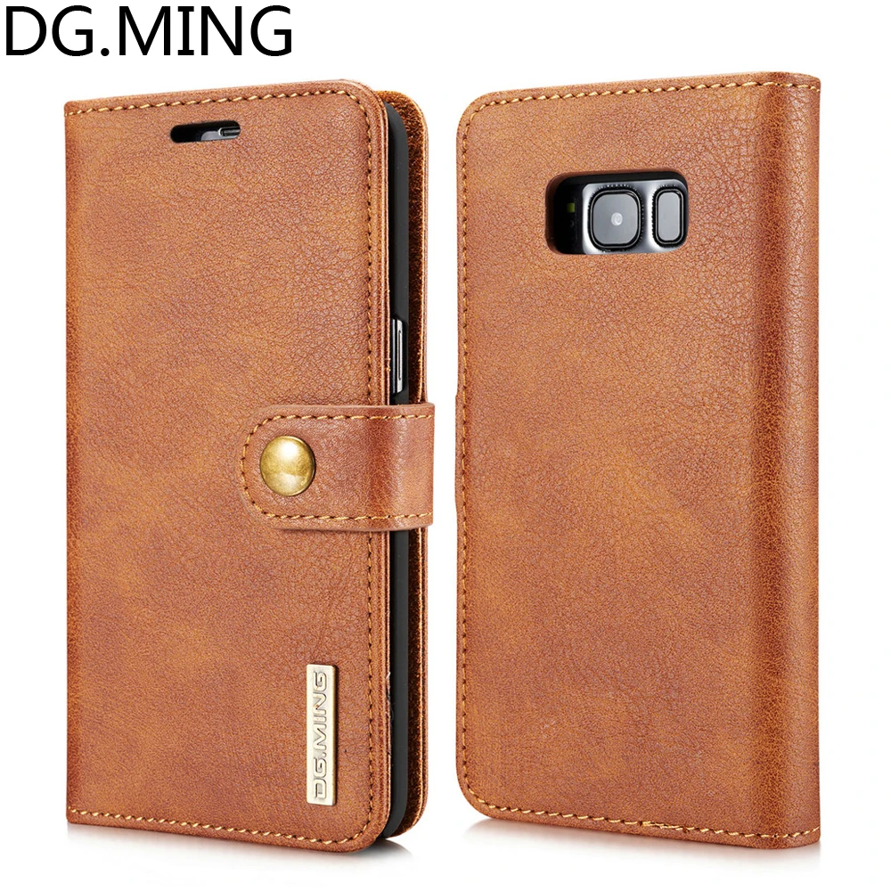 

DG.MING Retro Mobile Phone Bags Case for Samsung Galaxy S8 G950F Cover S8 Plus G955F PU Leather Case With Card Pocket Housing