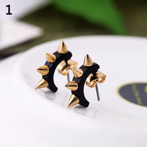 

Unisex Retro U type Pin Piercing Earrings Rock Punk Screw Spike Rivet Earring Ear Studs