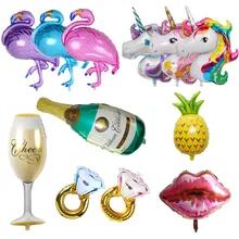 Hawaii Unicorn Party Flamingo Foil Balloons Big Helium Air Ballon for Happy Birthday Decorations Kids Adult Event Party Supplies