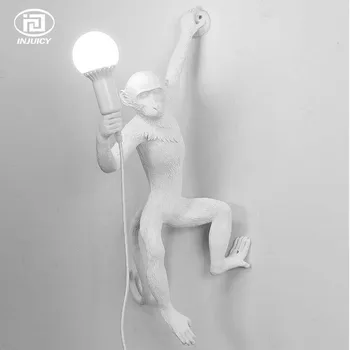 

Vintage Resin Monkey Wall Lights Industrial Retro Edison Wall Lamp Bedrooms Hallways Verisimilar Monkey Decorate Lighting