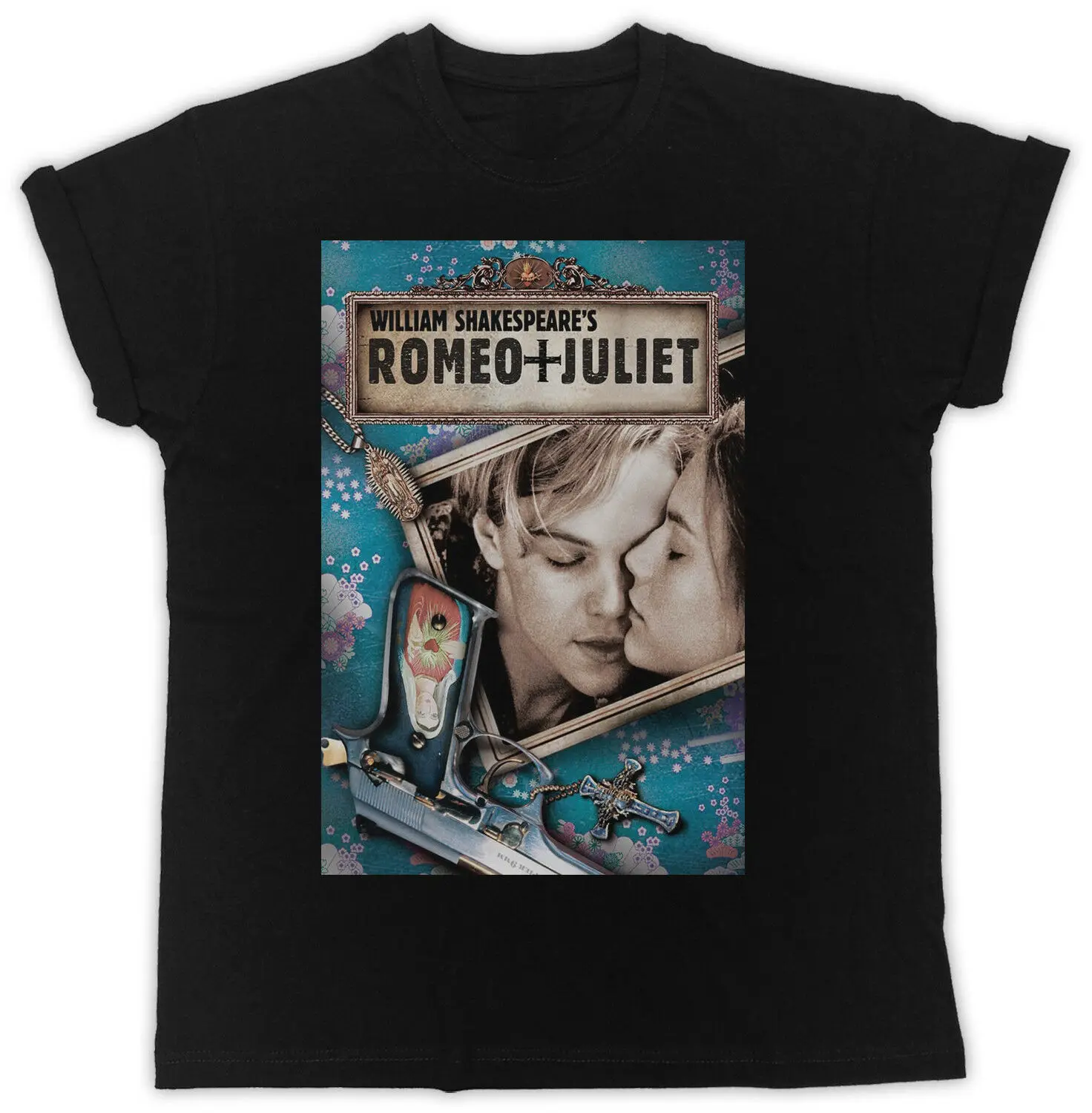 

COOL ROMEO JULIET MOVIE POSTER T-SHIRT UNISEX BLACK MENS T SHIRT 100% Cotton Short Sleeves Tee Shirts Top Tee Plus Size