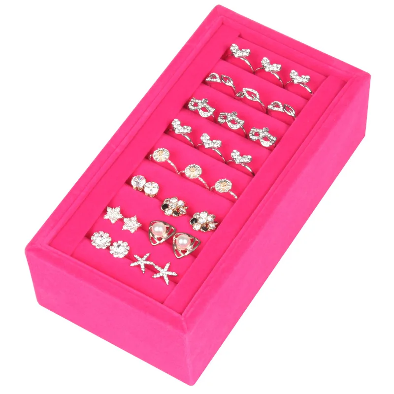  Velvet Ring Display Tray Bangle Display Holder Stand Jewelry Exhibit Tray For Store Show and Storag