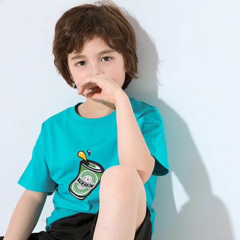 Pioneer Kids/свободные футболки с открытыми плечами хлопковая рубашка для мальчиков