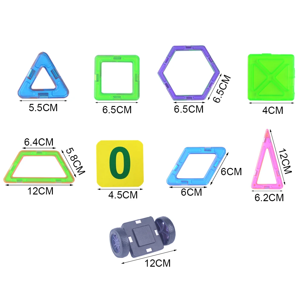 SuSenGo Большой размер 34/68/89/149 шт. Магнитный конструктор Наборы 3D Строительная модель игрушка с колеса с принтом «машинка» для маленьких детей, начинающих ходить, развивающие подарок