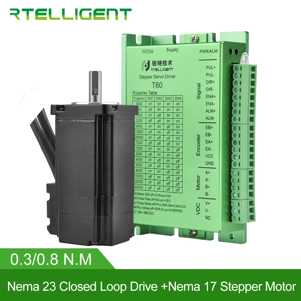 Rtelligent заводской выход Nema 17 шаговый двигатель с 23 24 замкнутый контур драйвер