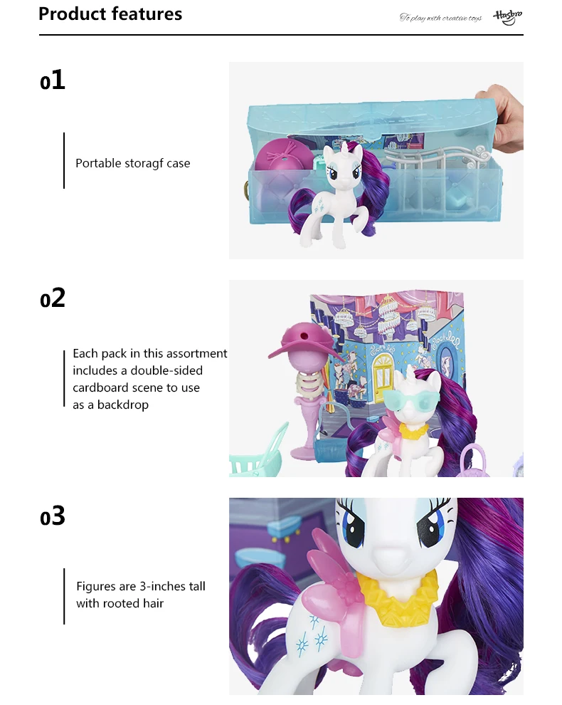 Hasbro, 7,62 см, My Little Pony On The Go, Рарити, Сумеречная искорка, фигурка, коллекция, модель, кукла для детей, подарки