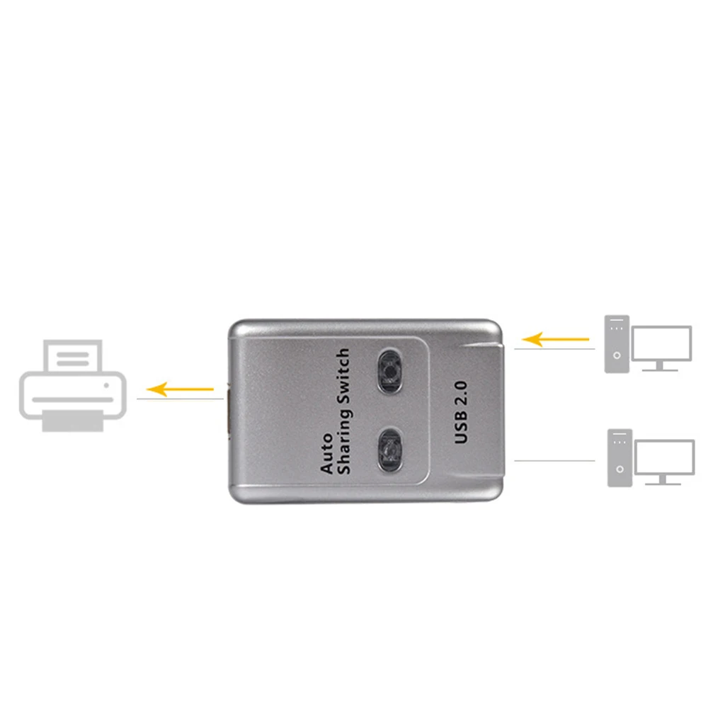 2Ports USB 2.0 Auto Sharing Switch HUB Selector Switcher for Printer/Scanner
