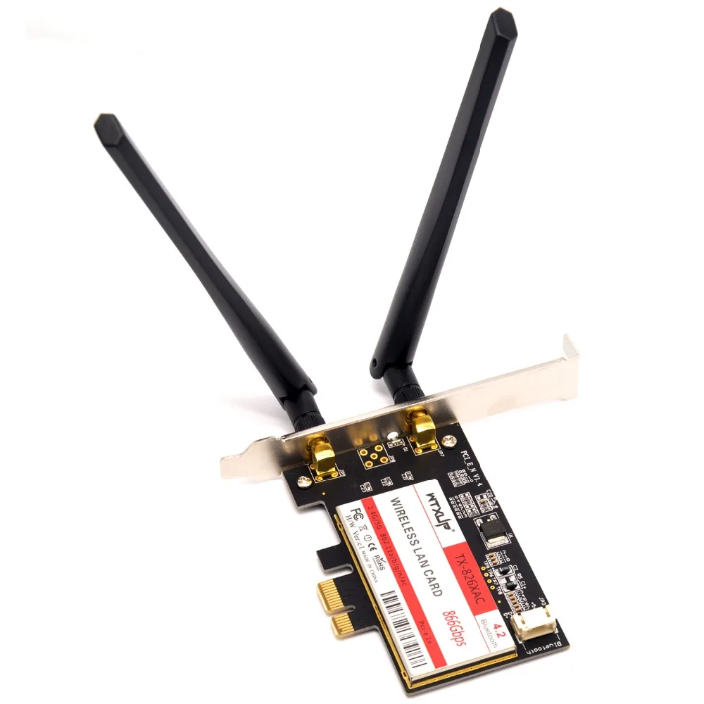 WTXUP двухдиапазонный 8265AC 802.11ac 867 Мбит/с + 300 Настольный беспроводной PCI E WiFi адаптер