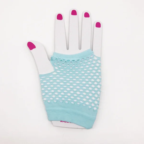 12 пар нейлоновых цветных перчаток без пальцев в сетку для 80-х., женские и девичьи товары для детской вечеринки, Костюмные аксессуары, сувениры - Цвет: Светло-зеленый