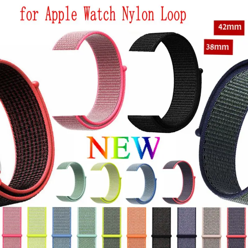 

High Quality Nylon Sport Loop Replacment Band for Apple Watch Series 1 2 3 Lightweight Soft Breathable Woven Strap 38mm 42mm