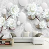 Custom Mural Wallpaper European Style 3D Stereoscopic Relief Flower Circle Ball TV Background Wall Decor Wallpaper Living Room ► Photo 3/6