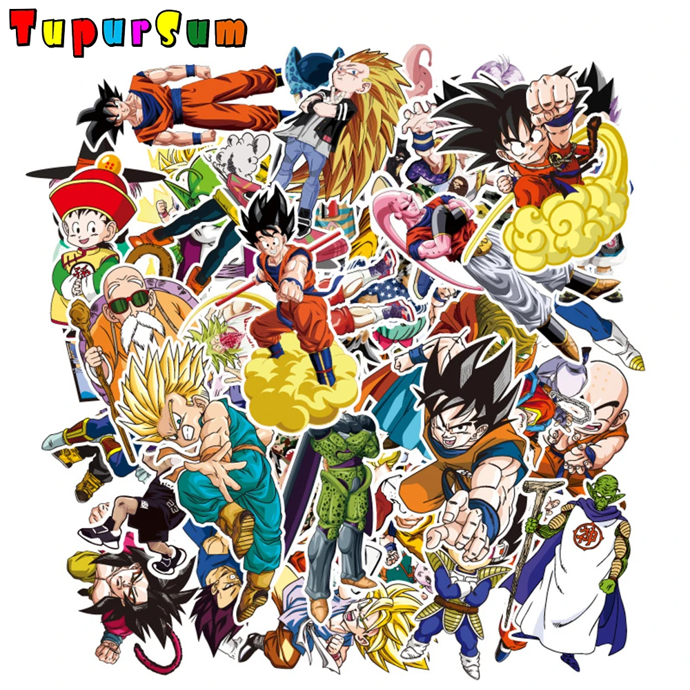 

100Pcs/lot Anime Dragon Ball Stickers Super Saiyan Goku Stickers Decal For Snowboard Luggage Car Fridge Laptop DIY Sticker