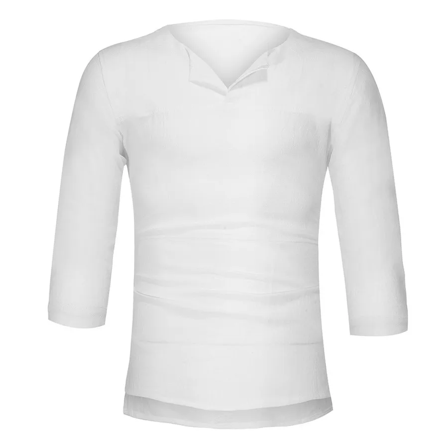 2019 fashion swimming suit for men long solid color cotton and cropped seven-quarter sleeve shirt camiseta surf hombre 30J22 (8)