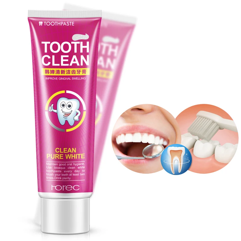 

ROREC Tooth Care Cranberry mint refreshing Natural Activated Charcoal Teeth Whitening Toothpaste Oral Hygiene Dental Dropshipp