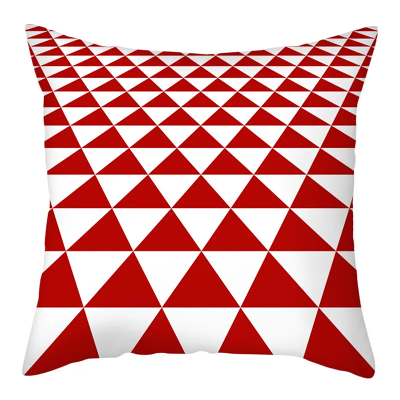 Fuwatacchi Геометрическая Красная рождественская наволочка для подушки в полоску, наволочка для домашнего дивана, декоративная наволочка, подушки 45*45