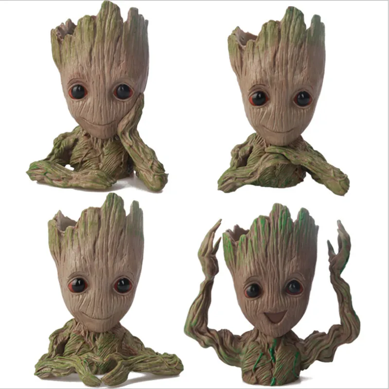 Pawaca Vaso da Fiori Groot Vaso Guardiani della Galassia Idea Regalo Perfetta per Bambini Figurina di Baby Groot portapenne 