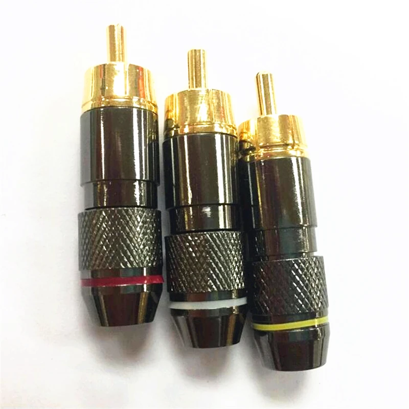 12PCS/24PCS Copper RCA Plug Gold Plated Audio Video Adapter Connectors Soldering | Электроника