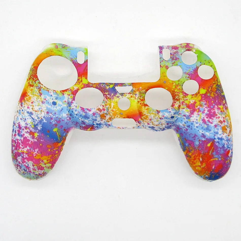 

11 Colors Case for Sony for Playstation 4 PS4 Gamepad Silicone Protectice Cover Controller Protector Printing Flower Grips Cap