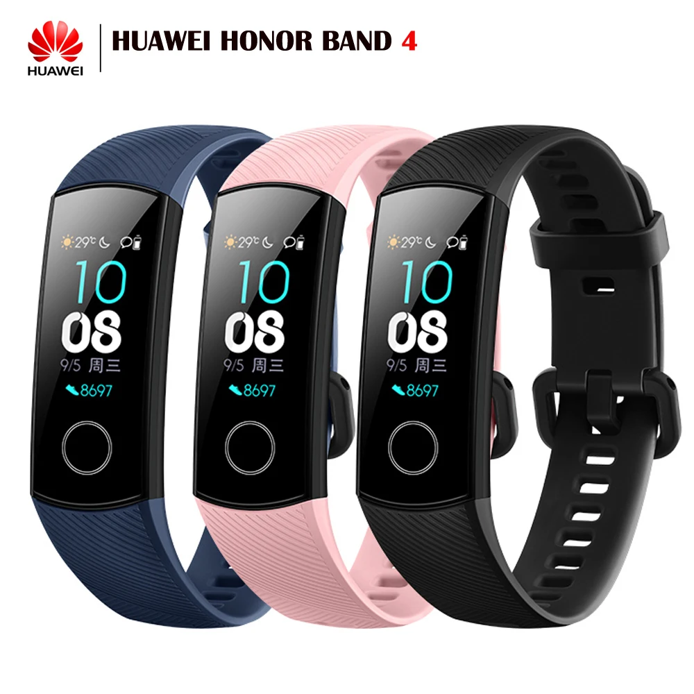 Новый смарт браслет Huawei Honor Band 4 цветной сенсорный Amoled дисплей 0 95 дюйма пульсометр