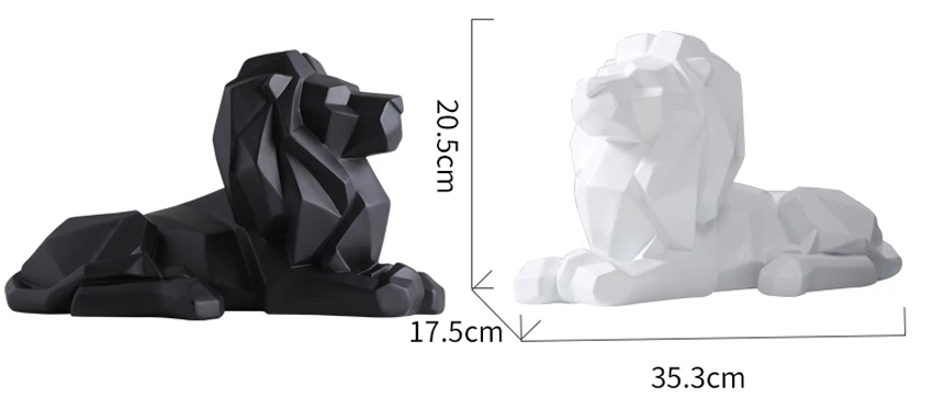Nordic Lion Figurine Black