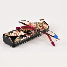 Элегантный Для женщин очки для чтения половина кадра сплав металла анти излучения анти-голубой свет дальнозоркостью смолы линзы 1,0-4,0 R070