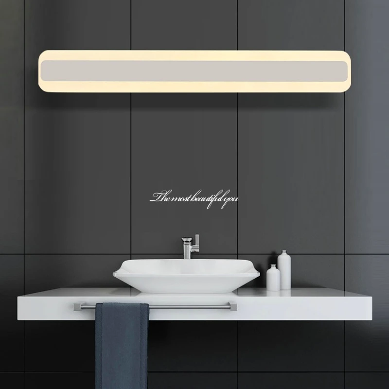 بسيط Led مرآة الجبهة مصباح الاكريليك 40/50 سنتيمتر الحمام ماكياج جدار ضوء AC85-265V نوم المرحاض الغرور شمعدانات جدارية أضواء