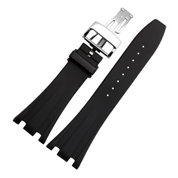

28mm Watchband Straps Rubber Silicone Soft Bracelet with Gold STEEL Buckle Deployment for sprot Watches men Luxury Brand bands