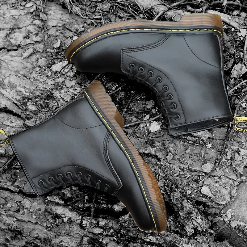 Botas Dr Cuero 1460 rojo marrón Martin Genuino Básicos Los Zapatos El De Hombres Negro TUqBwR