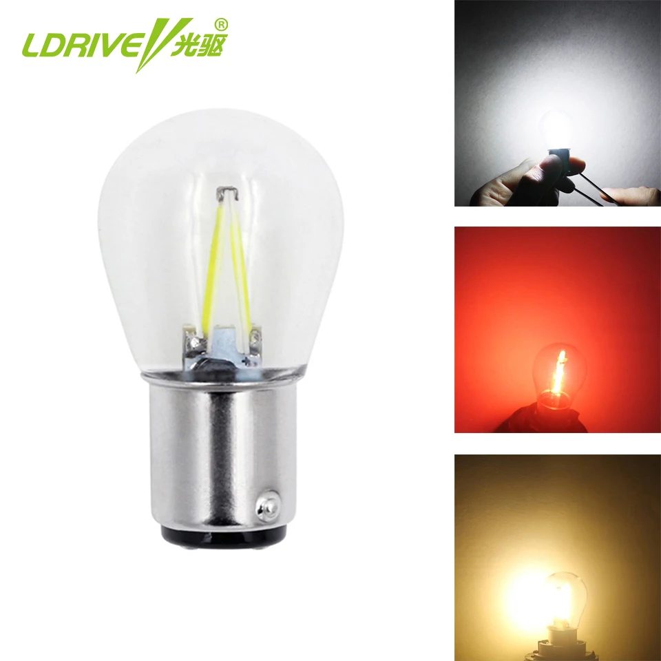 LDRIVE 1156 BA15S COB Автомобильный светодиодный стоп сигнал 1157 BAY15D светодиодная лампа
