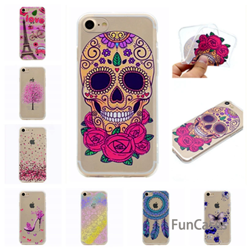 Beste Case Voor iPhone 6 6 s 7 8 Plus 5 s SE Siliconen Case Ultra Dunne Zachte TPU Transparant Afdrukken tekening Case Voor iPhone 8 iphoen