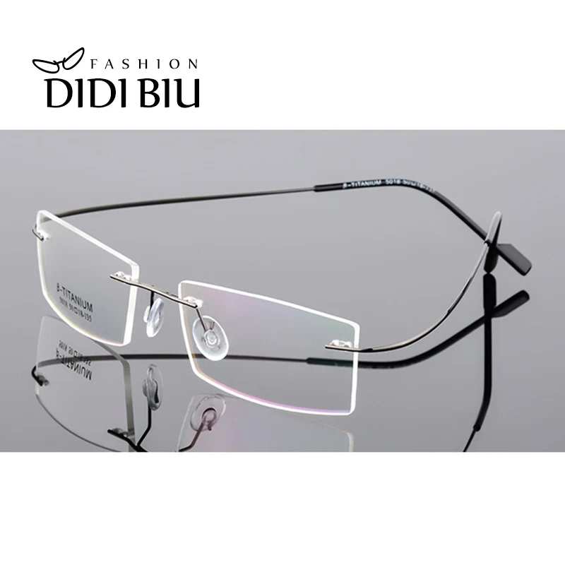 YOK'S гибкий ультра светильник TR90 титановые очки без оправы Прямоугольная оправа для очков без винтов прозрачные очки UN1129 - Цвет оправы: Gray