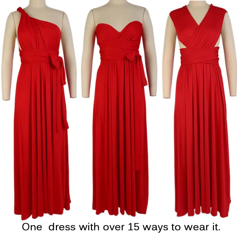 2019 Women Multiway Wrap Convertible Boho Maxi Club Dress Sexy Bandage Long Dress Party Bridesmaids Robe Femme