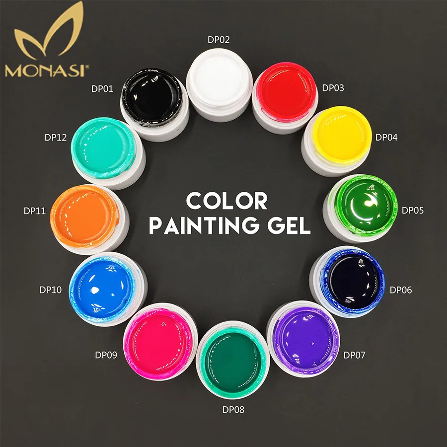MONASI 3D Nail Art Draw Soak Off Painting Acrylic UV Gel