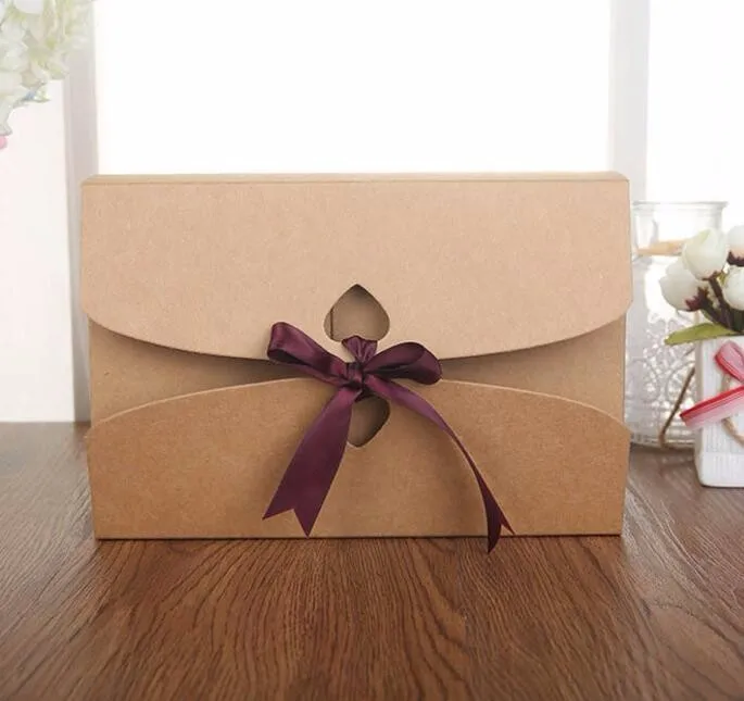 21,5*14*5 см большой крафт подарочная коробка косметический шарф для бутылки одежды упаковка коричневая бумажная коробка с лентой