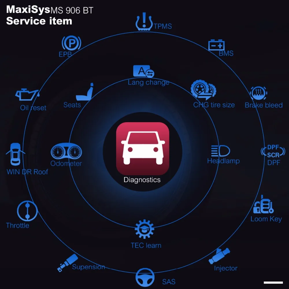 Autel MaxiSys MS906BT OBD2 сканер Беспроводной Авто диагностический инструмент диагностики автомобиля сканер Eobd Automotivo Automotriz сканер