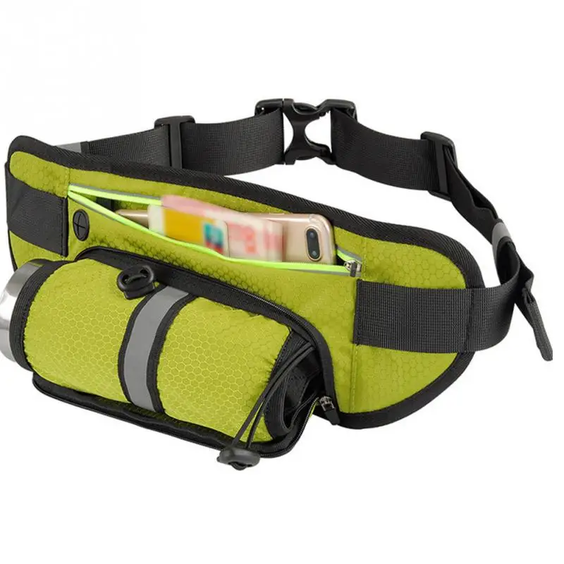 Unid 1 PC bolsa para correr deportes botella de agua soporte al aire libre cintura bolsa de Nylon riñonera hombres mujeres deporte gimnasio Fitness teléfono Correa bolsa nuevo