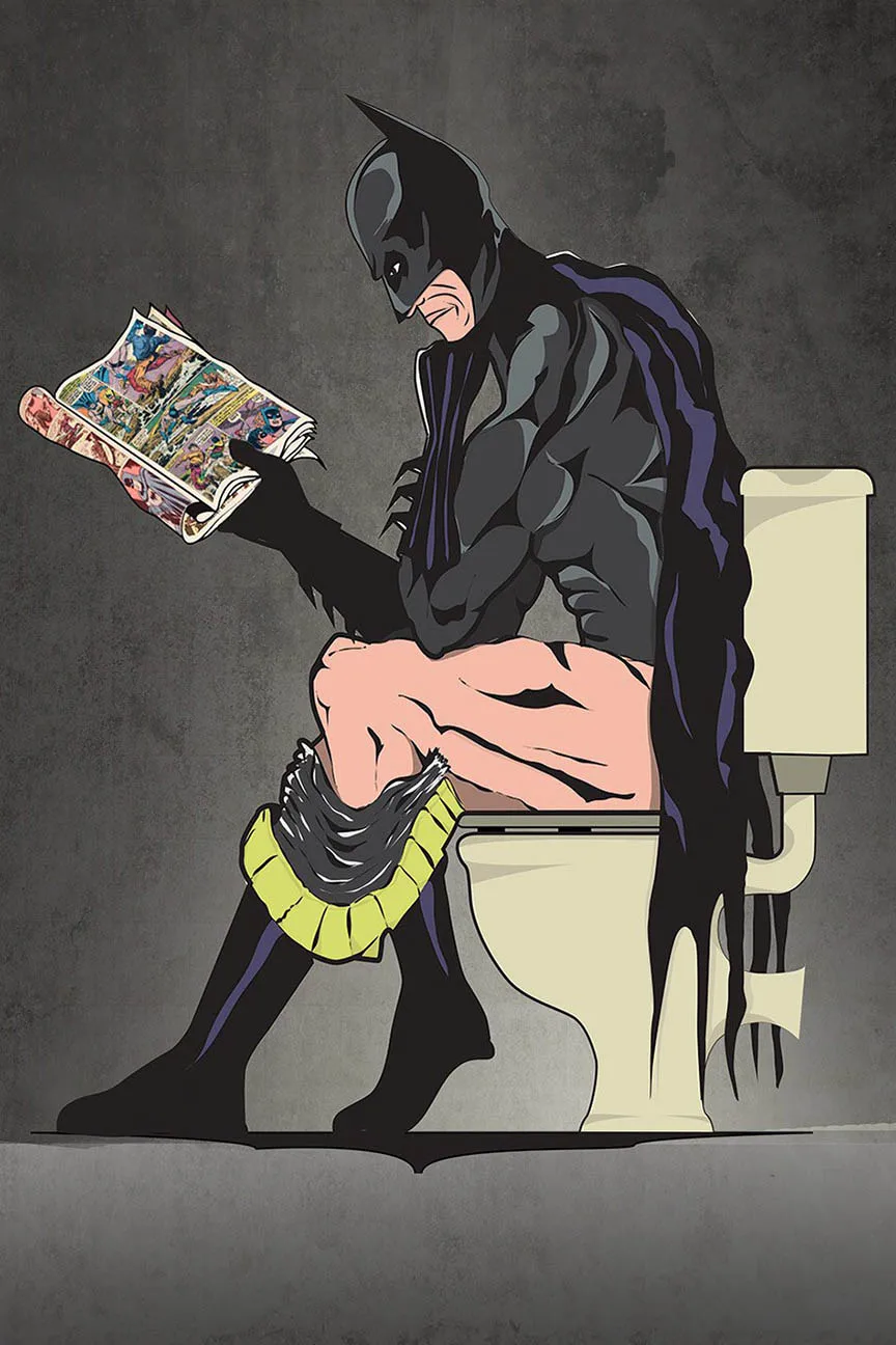 Супер герой Человек-паук Бэтмен минималистичный скандинавский Аниме Арт холст плакат картина маслом Настенная картина принт туалет ванная комната туалет Декор - Цвет: KT031-2