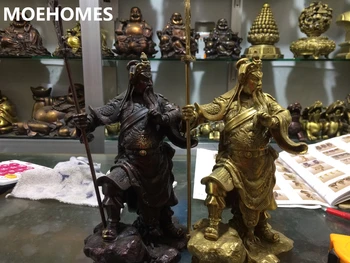 

MOEHOMES Brass martial god of wealth copper seal the duke guan gong statue fengshui bronze seiko metal handicraft decoration