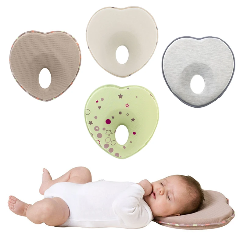 

Baby Pillow Infant Boys Girls Heart Shape Toddler Sleep Positioner Anti Roll Cushion Flat Head Pillow Protection of Newborn Bebe