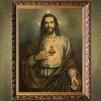 

Spray painting heart of Jesus Christ Jesus print Giclee print on canvas art deco painting quality wall stickers home decor art 1