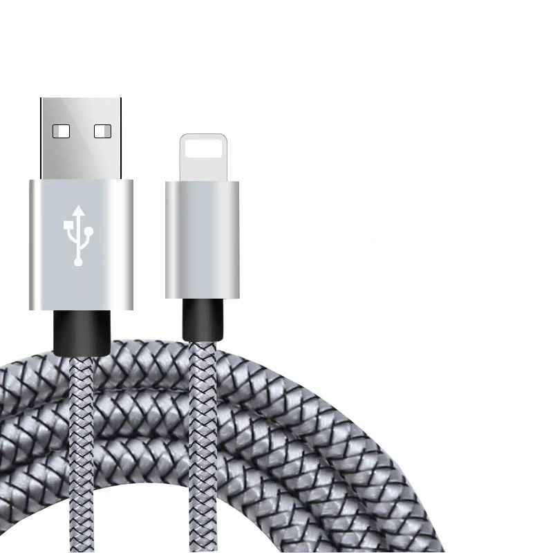 20 см 1 м 2 м 3 м данных USB быстрое зарядное устройство кабель для iPhone 6 S 6s 7 8 плюс X Xs Max XR X 5S iPad зарядки происхождения короткий длинный провод шнур - Цвет: Серебристый