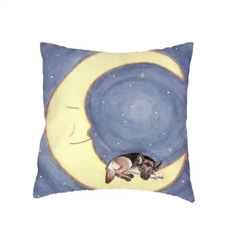 Милый щенок наволочка для подушки 45*45 см Спящая на Луне Хаски Тедди Цзинь Мао Лабрадор домашний диван украшение спальни наволочка