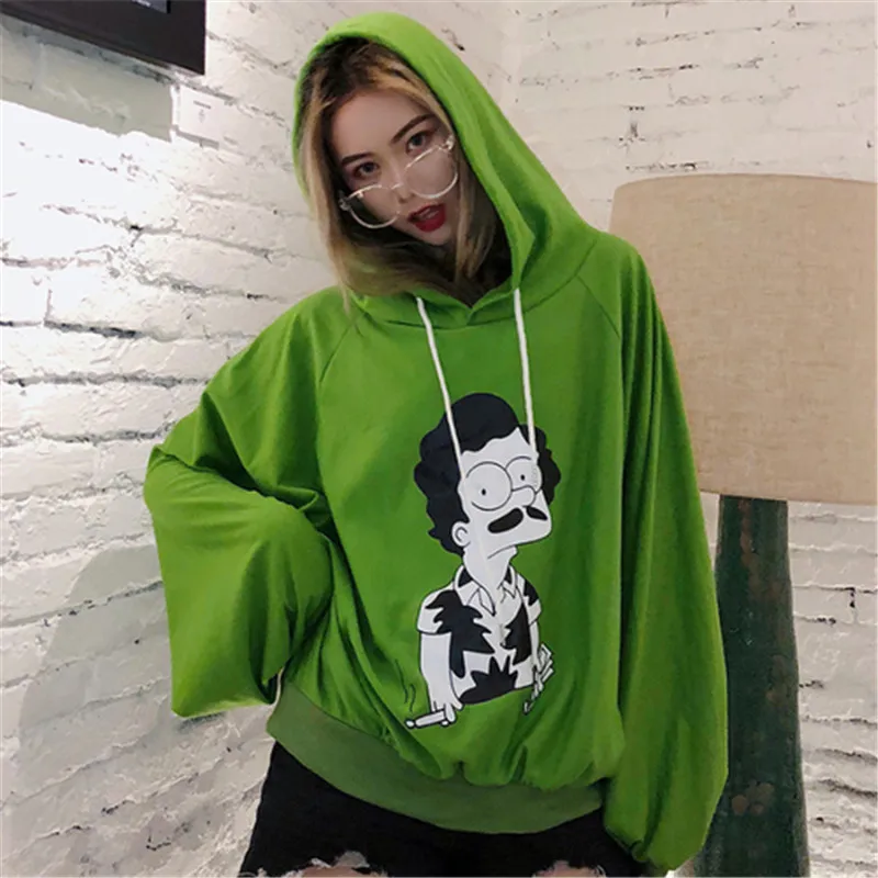 2019 spring women's sweatershirt loose long-sleeved thin hooded Korean version | Женская одежда